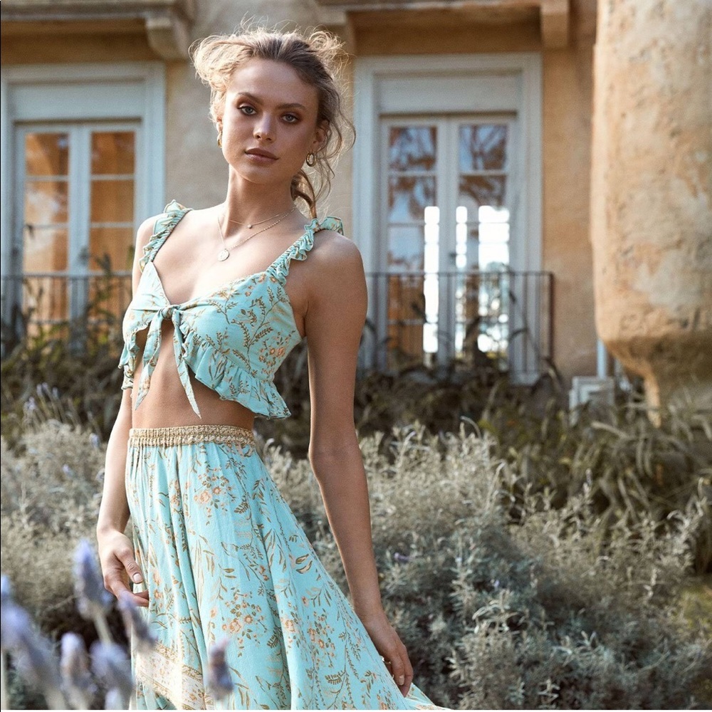 Spell and the Gypsy Maisie Crop Top in Turquoise